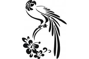 Stencil Schablone Papagei /Hibiskus